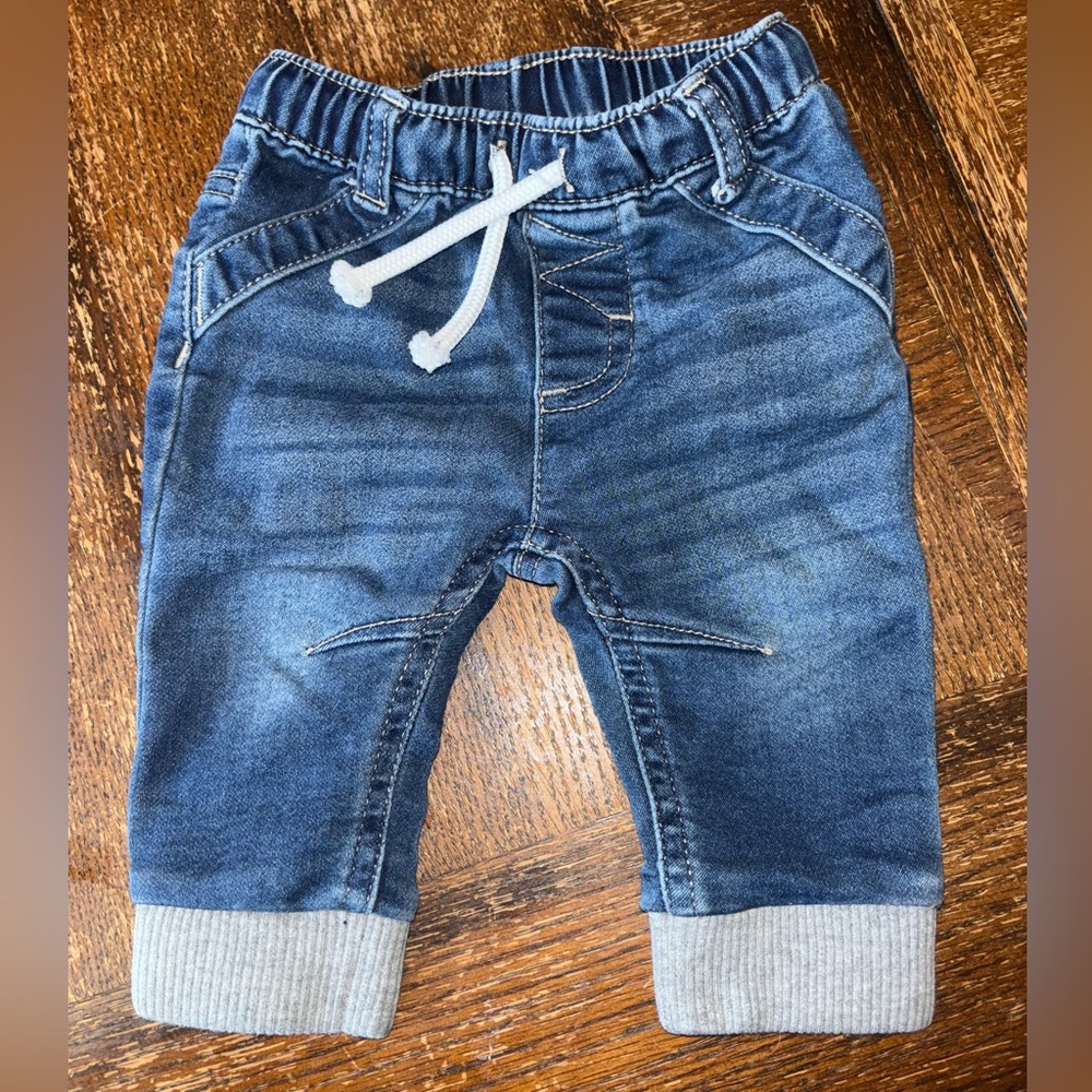 Cat & Jack Blue Jeans with Gray Cuffs